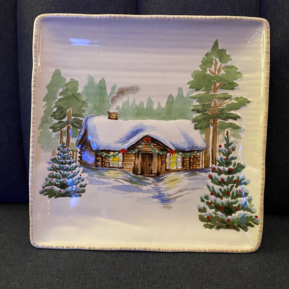 Gorgeous St. Nicholas square Winter white square Christmas tray/plate (AD)